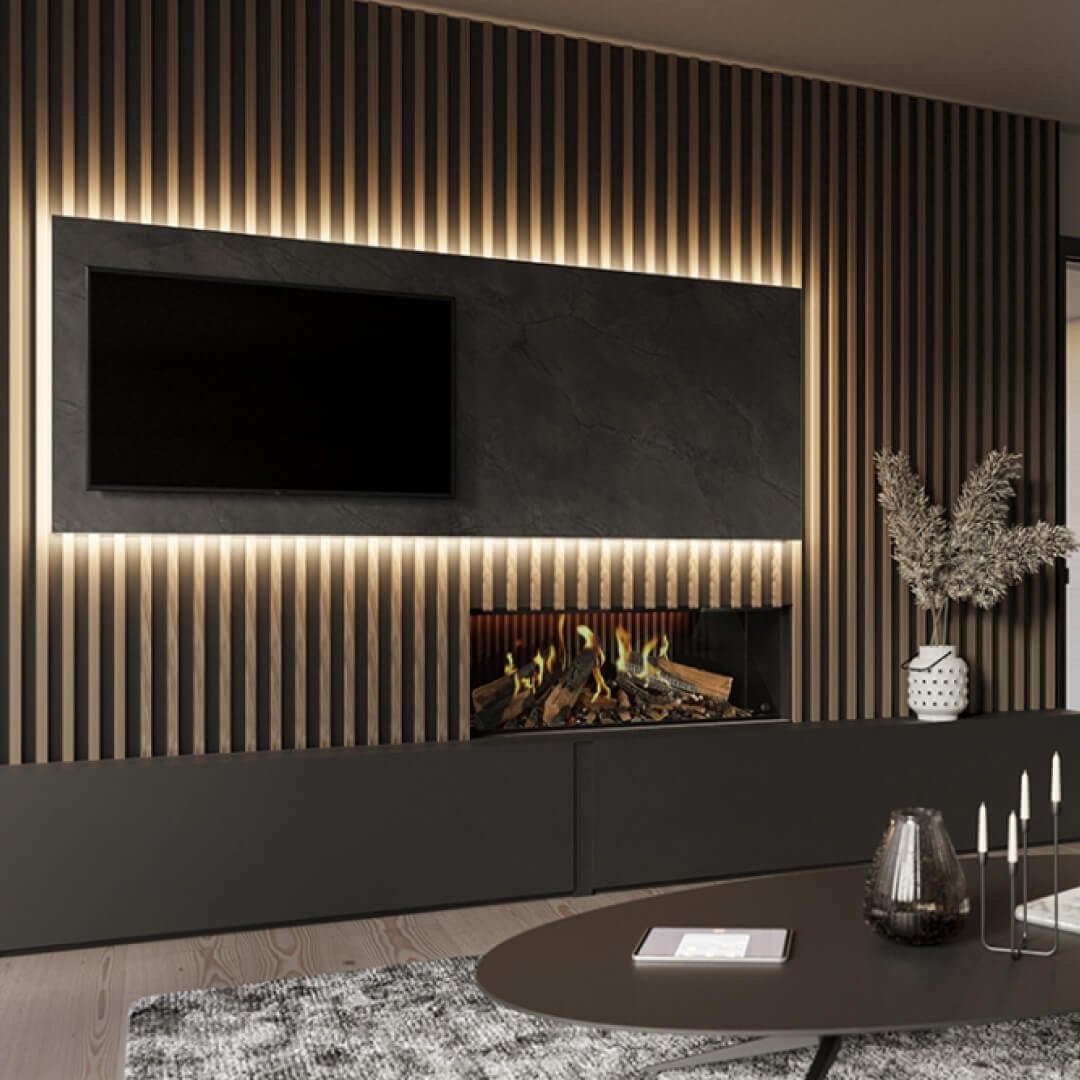 DRU Virtuo 100 Evolve - Elektrisk peisinnsats, frontmodell - Eldheim