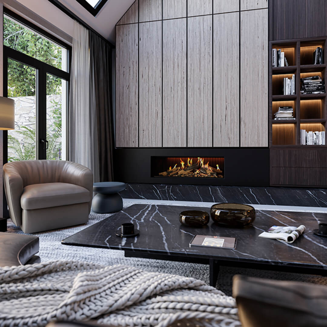 DRU Virtuo 130 Evolve – Elektrisk peisinnsats, frontmodell - Eldheim