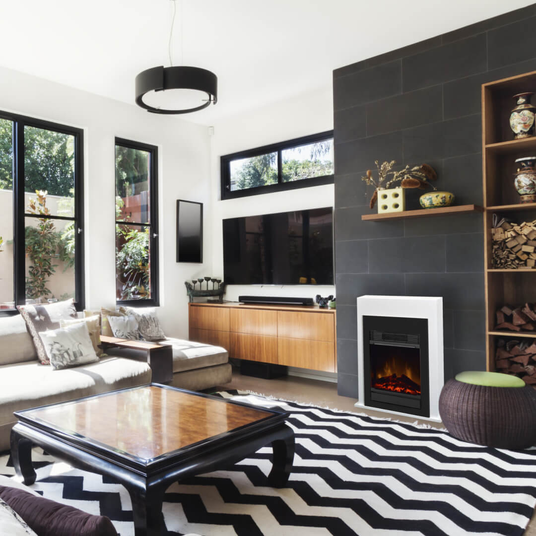 Dimplex Bellini Black - Elektrisk peisinnsats, front - Eldheim