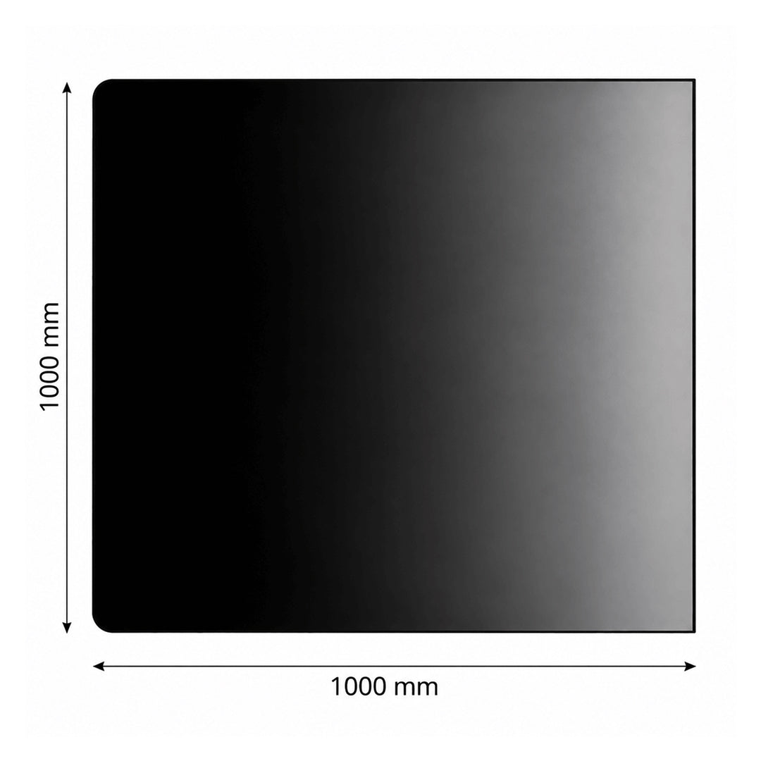 Gulvplate firkantet – 1000 × 1000 mm – sort stål