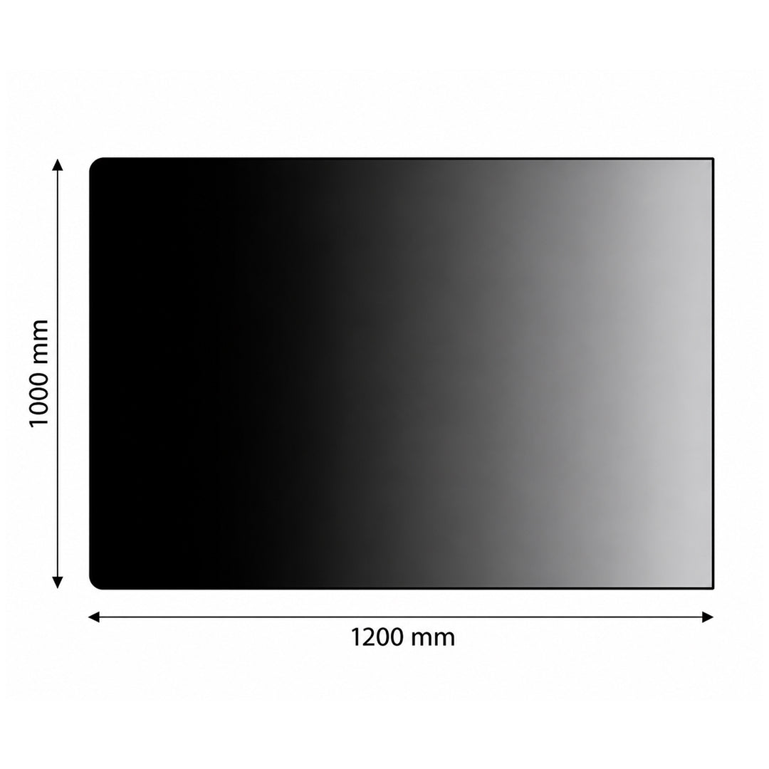 Gulvplate firkantet – 1000 × 1200 mm – sort stål