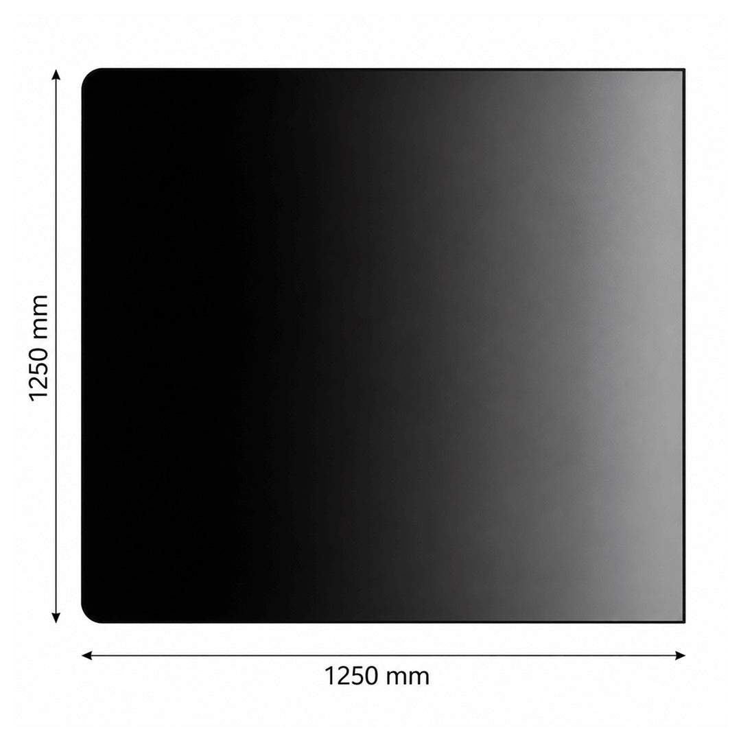 Gulvplate firkantet – 1250 × 1250 mm – sort stål