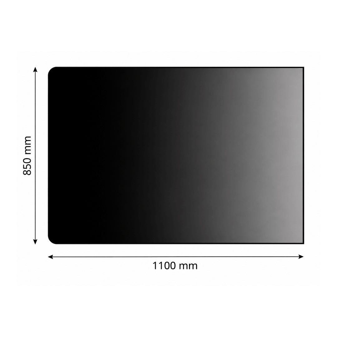 Gulvplate firkantet – 850 × 1100 mm – sort stål