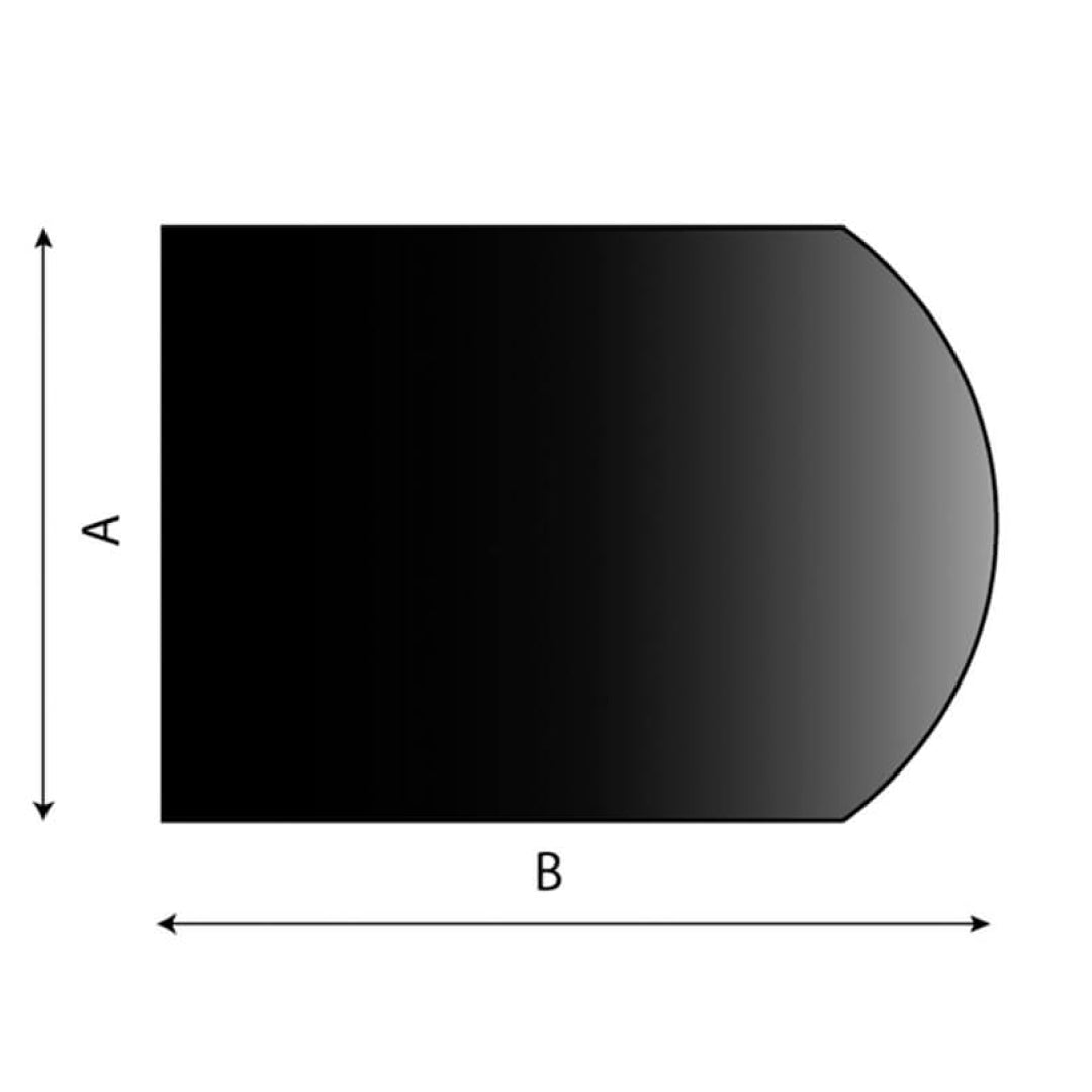 Gulvplate 1000 × 1250 mm, flatbuet - Sort stål - Eldheim