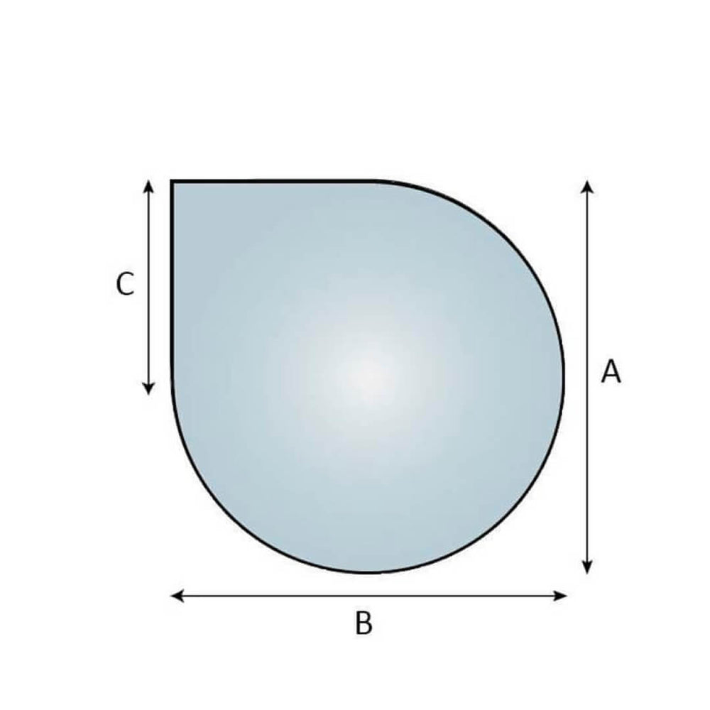 Dråpeformet gulvplate (Glass 1000×1000/500) - Eldheim