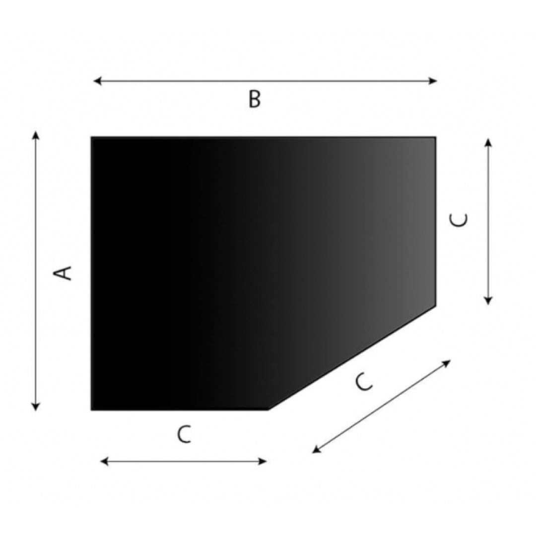 Gulvplate 1000×1000 - 560 mm, femkantet - Sort stål - Eldheim