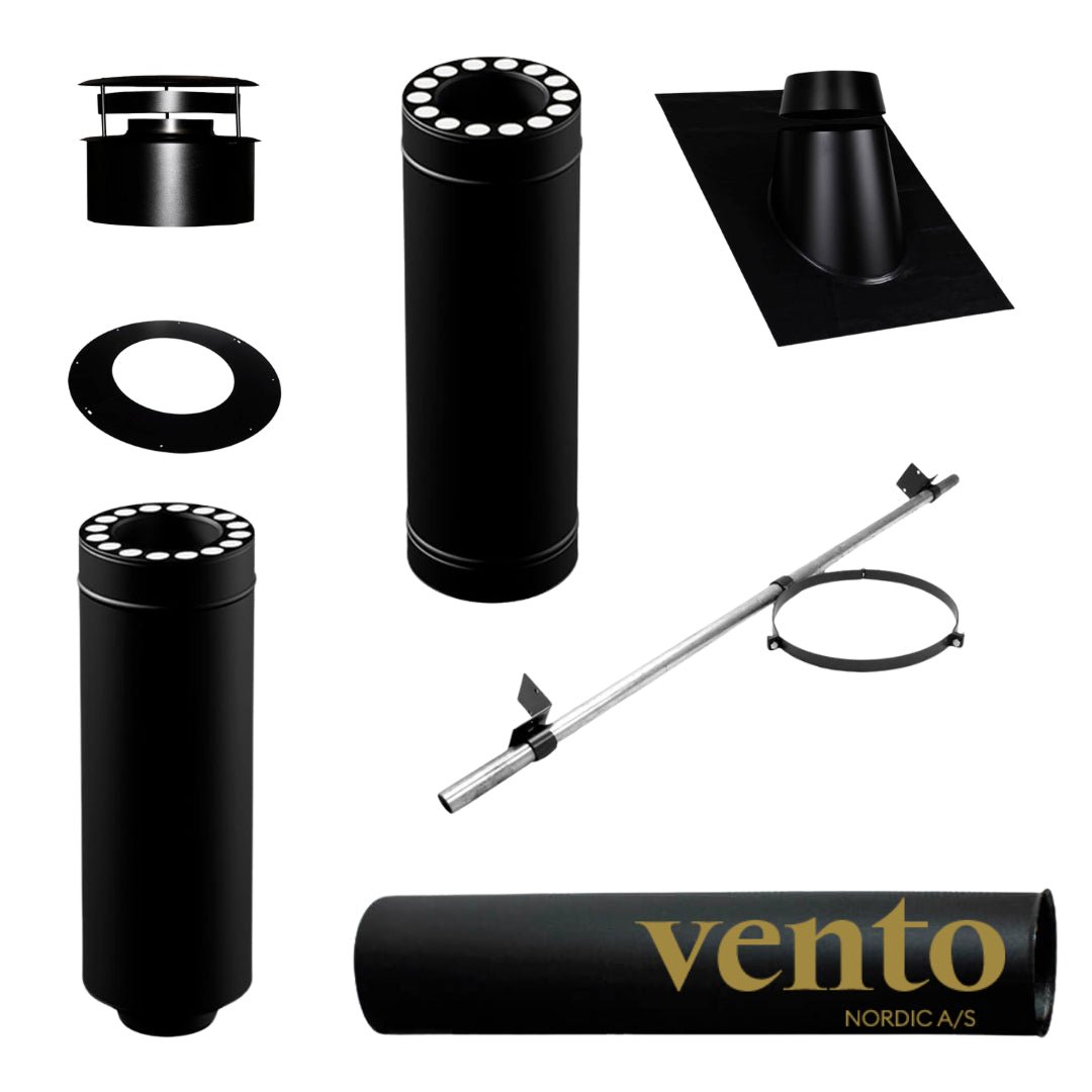 Vento Nordic Skorsteinspakke – Innvendig Premium, 3,5 m, Ø150, takvinkel 10–32° - Eldheim