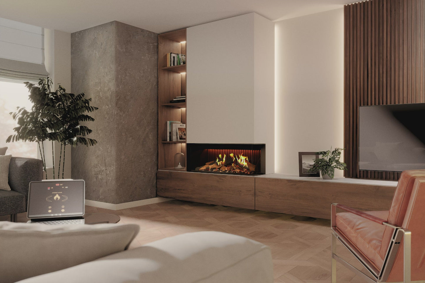 DRU Virtuo 100/2 Evolve - Elektrisk peisinnsats, venstre hjørne