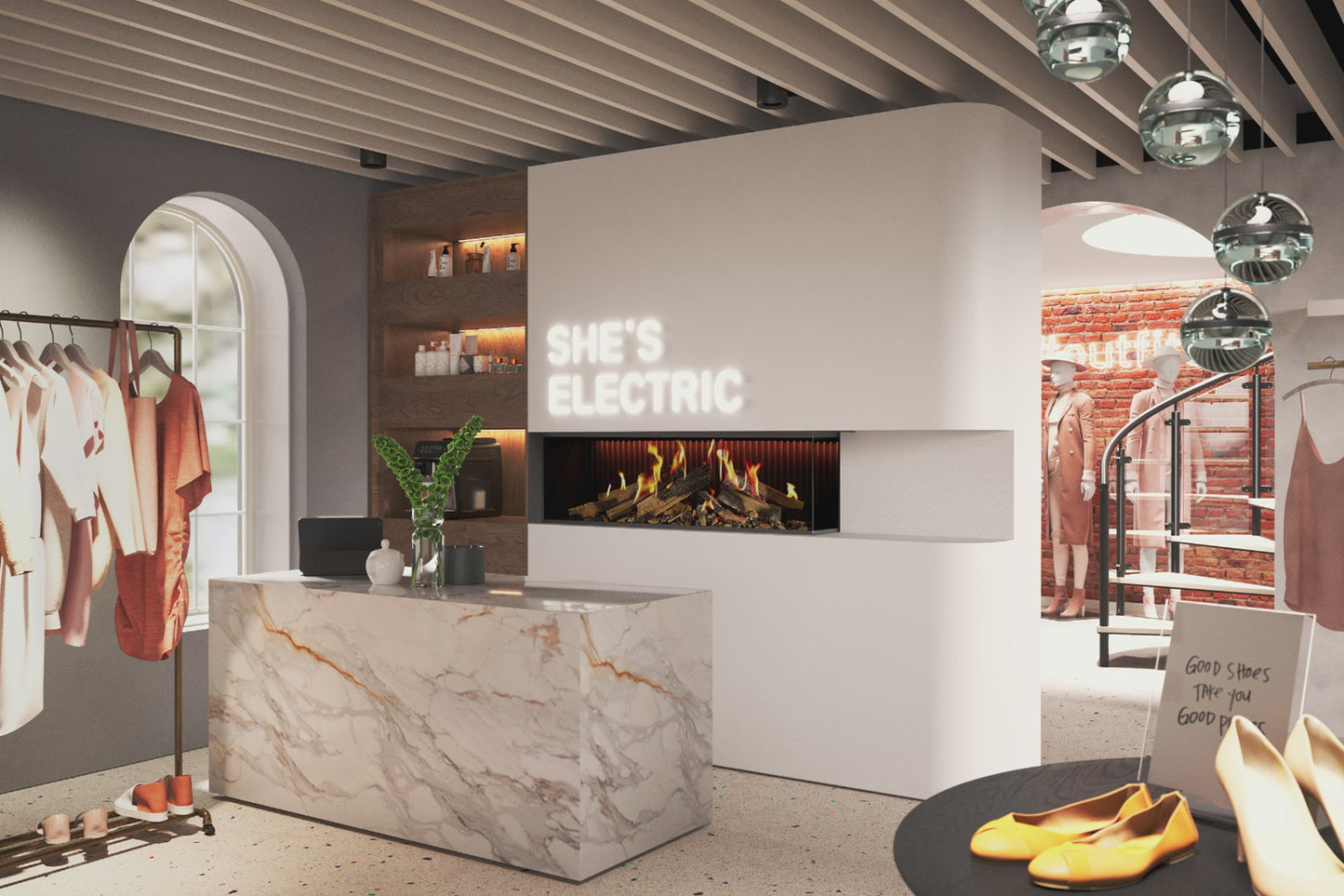 DRU Virtuo 130/2 Evolve - Elektrisk peisinnsats, venstre hjørne